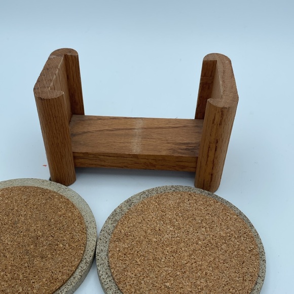 Set of 4 cork back thirstystone 4” coasters flying ducks mallards w/ wood holder - Picture 11 of 12